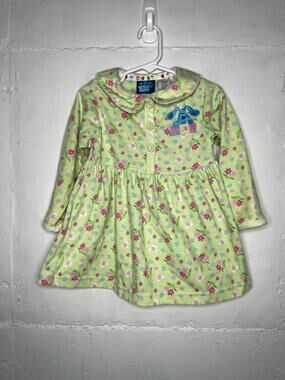 Vintage Blues Clues Girls Dress Tunic Green Floral Size 3T